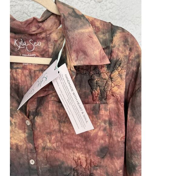 NWT Anthropologie Kyla Seo Gradient Embroidered Women's Long Shirt - Size Small - Picture 4 of 13